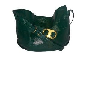 Tory Burch Gemini Women's Link Belted Hobo Bag -Gorgeous Green Patent Leather